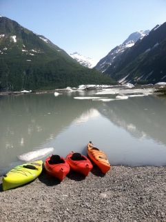 Kayaking at the Valdez Glacier.
