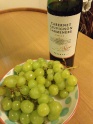 See? Grapes (in the bowl I bought today) and wine. We're European now.