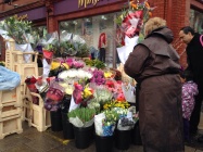 Beautiful flower vendors on the street.